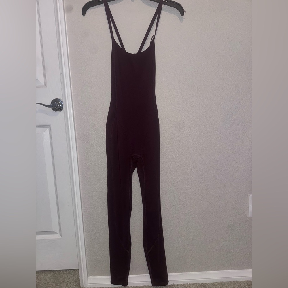 Savage X Fenty Burgundy Strappy Open Back Active Catsuit Jumpsuit One Piece